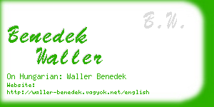 benedek waller business card